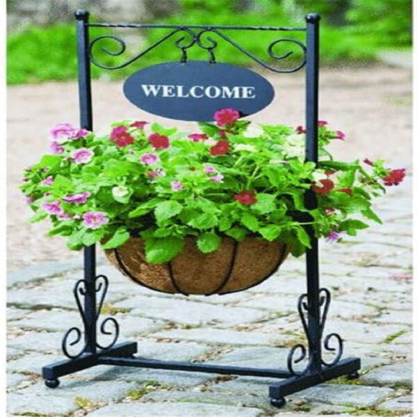 Welcome Planter Basket Stand