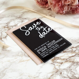 Personalised Modern Acrylic Wedding Save the Dates