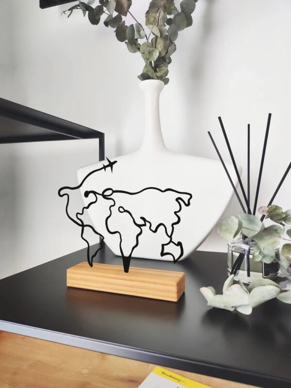 World Map Shelf Decor