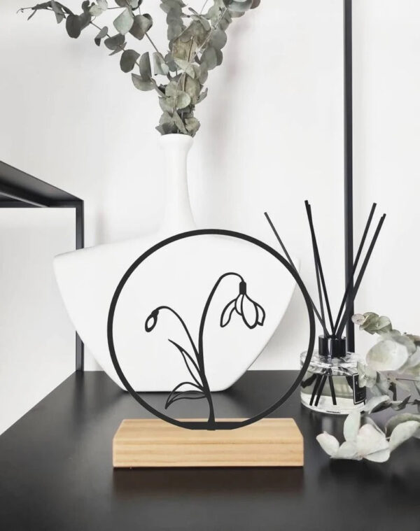 Snow drop flower shelf decor