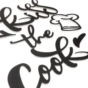 Kiss The Cook Written Metal Wall Clock