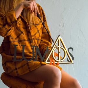 Hallows Metal wall art with Warm White Neon Strip LED