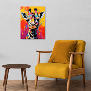Colorful Giraffe Groove Metal Poster