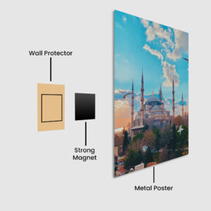 Blue Mosque: A Spiritual Oasis Metal Poster