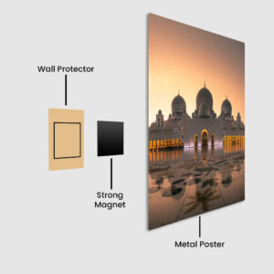 Sheikh Zayed Mosque Gleaming Domes Metal Poster