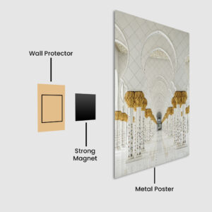 Marble Elegance: Sheikh Zayed Grand Mosque Metal Poster