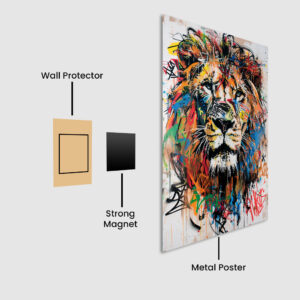 Lion: King in Colors Metal Poster