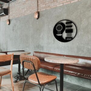 Circular Guitar Metal Wall Art