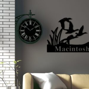 Ducks Flying Welcome Sign Metal Wall Art