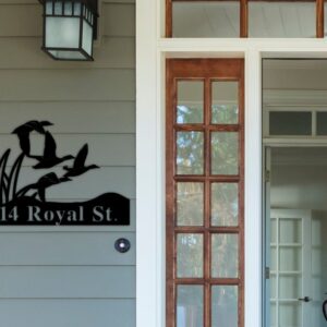 Ducks Flying Welcome Sign Metal Wall Art