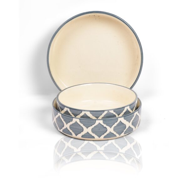 Mesh Design Ceramic Salad Bowls Set (Set of 3)